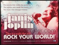 7w188 NIGHT WITH JANIS JOPLIN subway poster 2013 great rock 'n' roll close-up singing on stage!