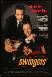 7w915 SWINGERS 1sh 1996 Vince Vaughn & Jon Favreau, sexy Heather Graham, cocktails first, reviews!