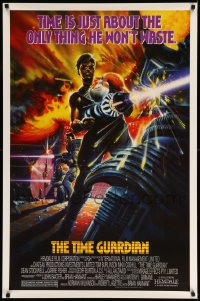 7w930 TIME GUARDIAN 1sh 1989 wild artwork of Dean Stockwell with laser gun!