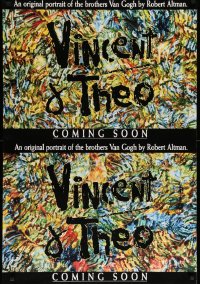 7w963 VINCENT & THEO teaser 1sh 1990 Robert Altman, Tim Roth as Vincent van Gogh, cool artwork!