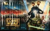 7w114 STAR WARS: THE CLONE WARS vinyl banner 2008 Anakin Skywalker, Yoda, & Obi-Wan Kenobi!