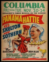 7w029 PANAMA HATTIE jumbo WC 1942 art of laughing sailor Red Skelton & sexy dancer Ann Sothern!
