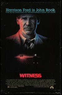 7w985 WITNESS 1sh 1985 big city cop Harrison Ford in Amish country, directed by Peter Weir!
