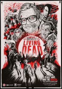 7w994 YEAR OF THE LIVING DEAD 1sh 2013 wonderful art of George Romero & zombies by Gary Pullin!