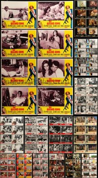 7x004 LOT OF 136 LOBBY CARDS 1960s-80s complete sets of 8 cards from 17 different movies!