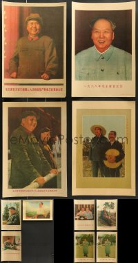 7x349 LOT OF 11 UNFOLDED MAO ZEDONG 10x14 CHINESE COMMERCIAL POSTERS 1970s great portraits!