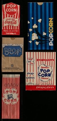 7x179 LOT OF 5 POPCORN BAGS 1970s-2000s you can use them to impress your friends!