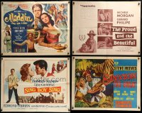 7x029 LOT OF 4 FOLDED HALF-SHEETS 1950s-1960s great images from a variety of different movies!