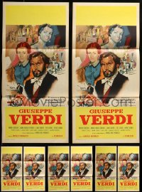 7x018 LOT OF 8 FOLDED GUISEPPE VERDI ITALIAN LOCANDINAS 1953 Pierre Cressoy as the composer!