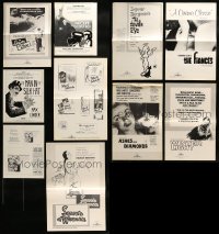 7x024 LOT OF 10 UNCUT PRESSBOOKS AND AD SLICKS OF U.S. RELEASES OF FOREIGN FILMS 1950s-1980s
