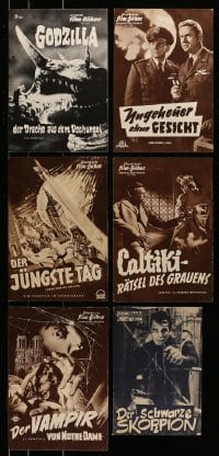 7x015 LOT OF 6 GERMAN AND AUSTRIAN HORROR/SCI-FI PROGRAMS 1950s-1960s When Worlds Collide, Godzilla!