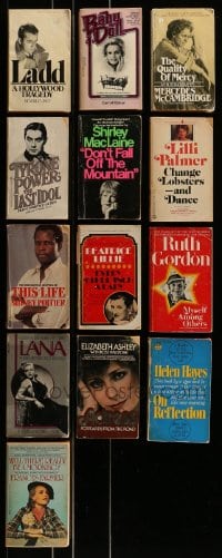 7x284 LOT OF 13 ACTOR AND ACTRESS BIOGRAPHY PAPERBACK BOOKS 1960s-1980s Alan Ladd, Tyrone Power!