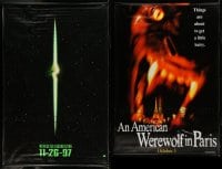 7x239 LOT OF 2 VINYL BANNERS 1990s Alien Resurrection & American Werewolf in Paris!