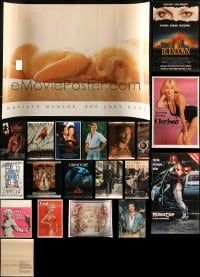 7x364 LOT OF 19 MOSTLY UNFOLDED MISCELLANEOUS POSTERS 1980s-1990s movie stars, sexy women & more!