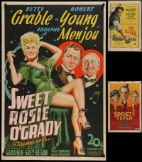 7x230 LOT OF 3 BOARD MOUNTED ONE-SHEETS 1940s Exile signed by Fairbanks, Sweet Rosie O'Grady, more!