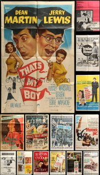 7x093 LOT OF 17 FOLDED ONE-SHEETS 1950s-1960s great images from a variety of different movies!