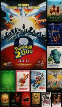 7x447 LOT OF 17 UNFOLDED DOUBLE-SIDED 27X40 MOSTLY ANIMATION ONE-SHEETS 1990s-2000s cool images!