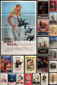 7x087 LOT OF 25 FOLDED ONE-SHEETS 1970s-1980s great images from a variety of different movies!