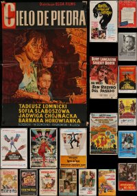 7x223 LOT OF 36 FOLDED ARGENTINEAN POSTERS 1960s-1980s great images from a variety of movies!