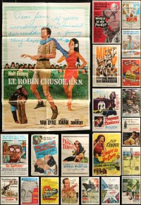 7x079 LOT OF 45 FOLDED ONE-SHEETS 1950s-1960s great images from a variety of different movies!