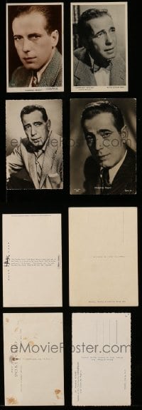 7x175 LOT OF 4 HUMPHREY BOGART POSTCARDS 1930s-1950s great portraits of the legendary star!