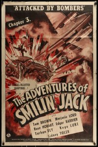 7y025 ADVENTURES OF SMILIN' JACK chapter 3 1sh 1942 Keye Luke & Tom Brown, Attacked by Bombers!
