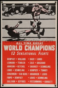 7y036 ALL TIME GREAT WORLD CHAMPIONS 1sh 1940s Jack Dempsey, Joe Louis, Rocky Graziano, boxing