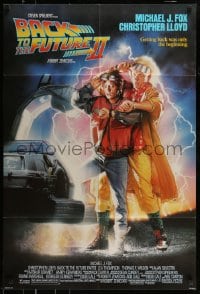 7y066 BACK TO THE FUTURE II 1sh 1989 Michael J. Fox as Marty, synchronize your watches!