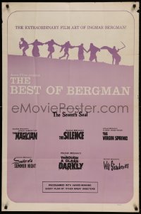 7y076 BEST OF BERGMAN style B 1sh 1960s Ingmar Bergman festival, The Seventh Seal and many more!