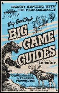 7y081 BIG GAME GUIDES 1sh 1972 cool nature animal documentary, art of bear, moose and more!