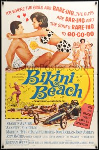 7y084 BIKINI BEACH 1sh 1964 Frankie Avalon, Annette Funicello, sexy Martha Hyer!