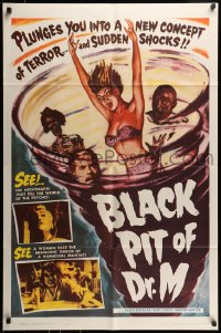7y089 BLACK PIT OF DR. M 1sh 1961 plunges you into a new concept of terror and sudden shocks!