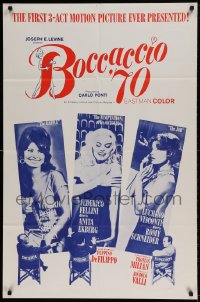 7y099 BOCCACCIO '70 1sh 1962 sexy Loren, Ekberg & Schneider, plus Fellini, De Sica & Visconti!