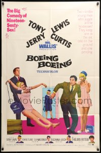 7y100 BOEING BOEING 1sh 1965 Tony Curtis & Jerry Lewis in the big comedy of nineteen sexty-sex!