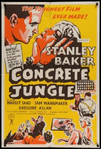 7y176 CRIMINAL Canadian 1sh 1960 directed by Joseph Losey, art of tough crook Stanley Baker!