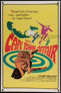 7y128 CAPE TOWN AFFAIR 1sh 1967 Claire Trevor, James Brolin, cool psychedelic art & design!