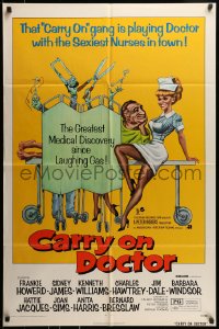 7y134 CARRY ON DOCTOR 1sh 1972 the gang is playing doctor with the sexiest nurses in town!