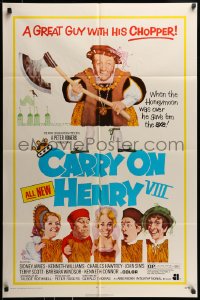 7y135 CARRY ON HENRY VIII 1sh 1972 Sidney James, Kenneth Williams, wacky execution art!