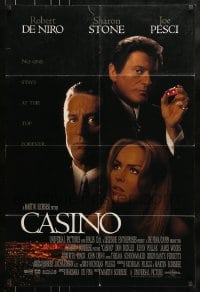 7y137 CASINO int'l 1sh 1995 Martin Scorsese, Robert De Niro & Sharon Stone, Joe Pesci, cast image!