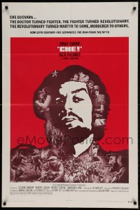7y145 CHE int'l 1sh 1969 art of Omar Sharif as Guevara, Jack Palance as Fidel Castro!