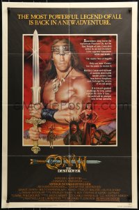 7y166 CONAN THE DESTROYER 1sh 1984 Arnold Schwarzenegger is the most powerful legend of all!