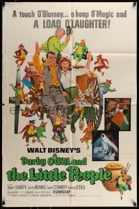 7y184 DARBY O'GILL & THE LITTLE PEOPLE 1sh R1977 Disney, Sean Connery, it's leprechaun magic!