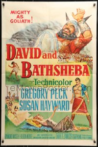 7y187 DAVID & BATHSHEBA 1sh 1951 Biblical Gregory Peck broke God's commandment for sexy Susan Hayward