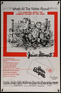 7y197 DEAR BRIGITTE 1sh 1965 Jimmy Stewart, Fabian, Brigitte Bardot, Jack Davis artwork!