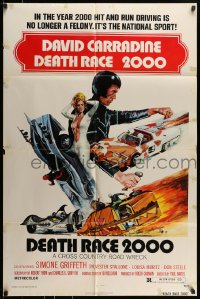 7y201 DEATH RACE 2000 1sh 1975 hit & run driving is no longer a felony, it's a national sport!