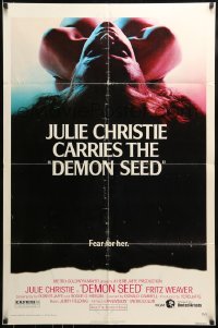 7y209 DEMON SEED 1sh 1977 Julie Christie is profanely violated by a demonic machine!