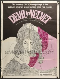 7y211 DEVIL IN VELVET 1sh 1968 Edmund Nightwood, Bernard Gilmore, cool, detailed artwork!