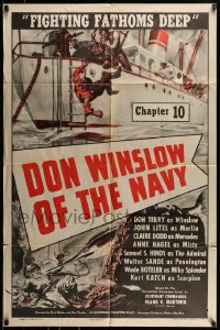 7y228 DON WINSLOW OF THE NAVY chapter 10 1sh 1941 Don Terry serial, WWII, Fighting Fathoms Deep!