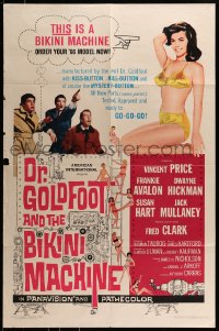 7y230 DR. GOLDFOOT & THE BIKINI MACHINE 1sh 1965 Vincent Price, sexy babes with kiss & kill buttons!