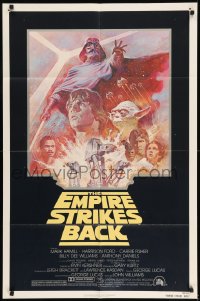 7y241 EMPIRE STRIKES BACK NSS style 1sh R1981 George Lucas classic, Mark Hamill, Ford, Tom Jung art!
